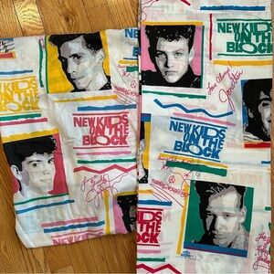 Vintage 1990 New Kids on the Block Twin Sheet Set NKOTB 2pc Set Flat & Fitted
